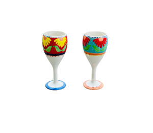 Northcenter Floral Wine Glass Set